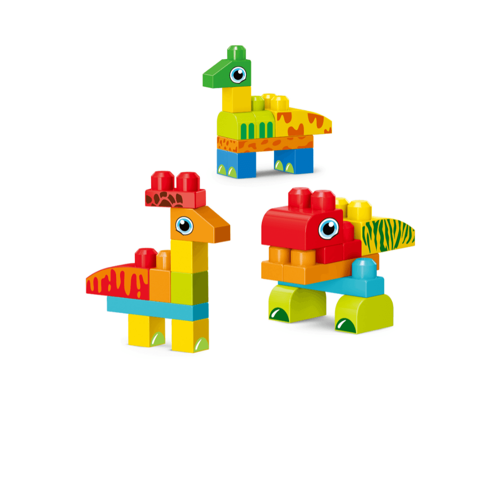 Set de constructie STEAM - Dinozauri haiosi (31 piese) - Atelieru' lui Mesterica