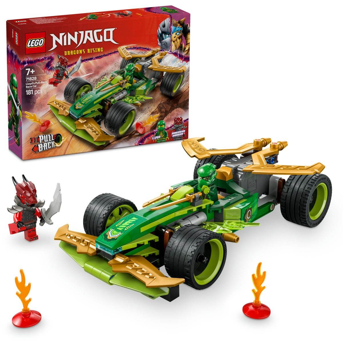LEGO NINJAGO MASINA DE CURSE PULL-BACK A LUI LLOYD 71828 - Atelieru' lui Mesterica