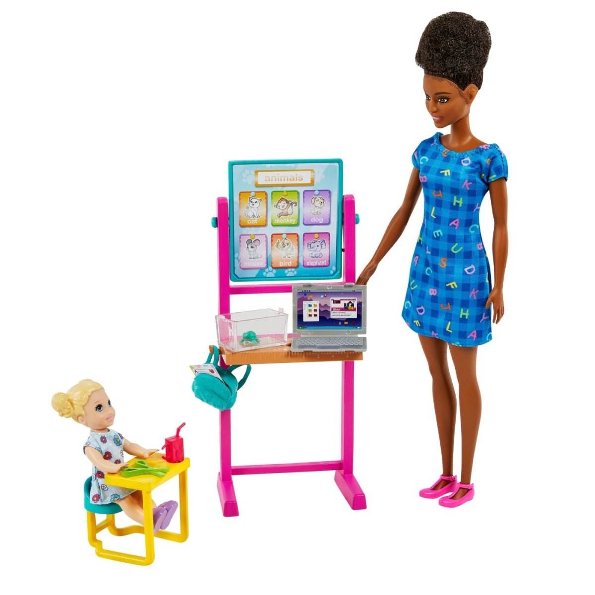 BARBIE CARIERE SET MOBILIER CU PAPUSA BRUNETA PROFESOARA - Atelieru' lui Mesterica