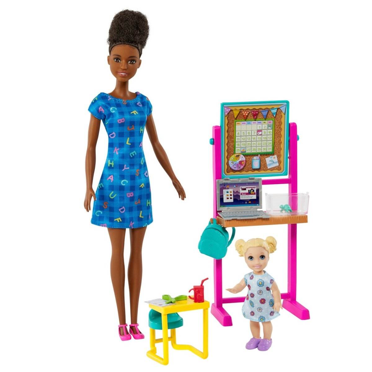 BARBIE CARIERE SET MOBILIER CU PAPUSA BRUNETA PROFESOARA - Atelieru' lui Mesterica