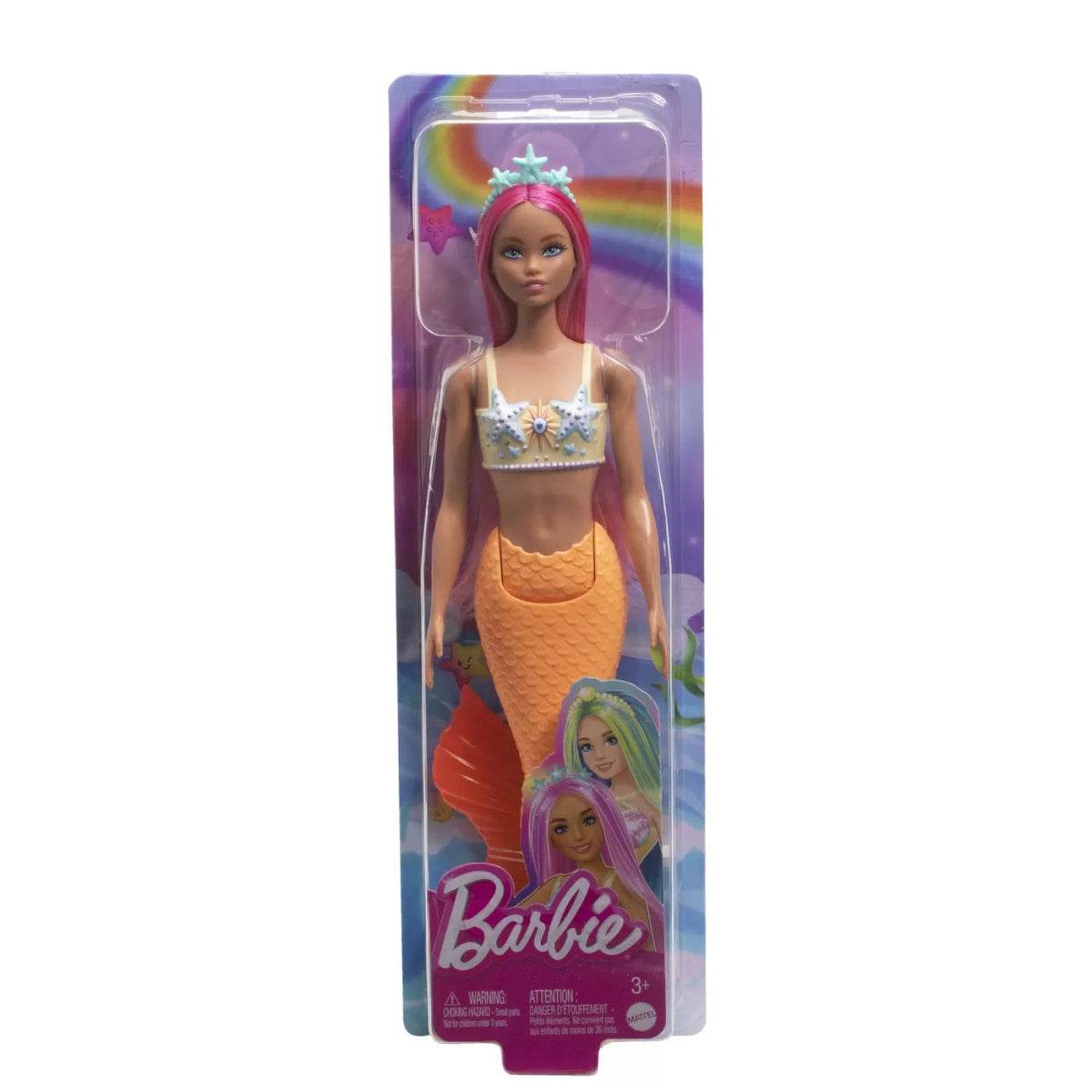 BARBIE DREAMTROPIA PAPUSA SIRENA CU PARUL ROZ SI COADA PORTOCALIE - Atelieru' lui Mesterica