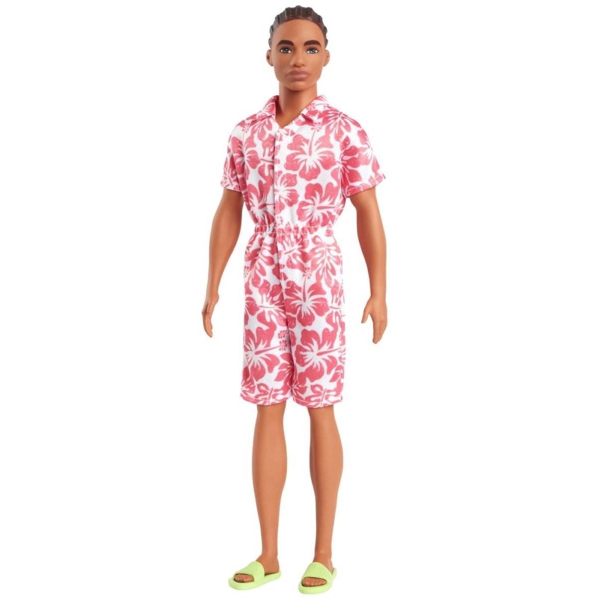 BARBIE PAPUSA BAIAT FASHIONISTAS IN SALOPETA STIL HAWAIAN SI SANDALE VERZI - Atelieru' lui Mesterica