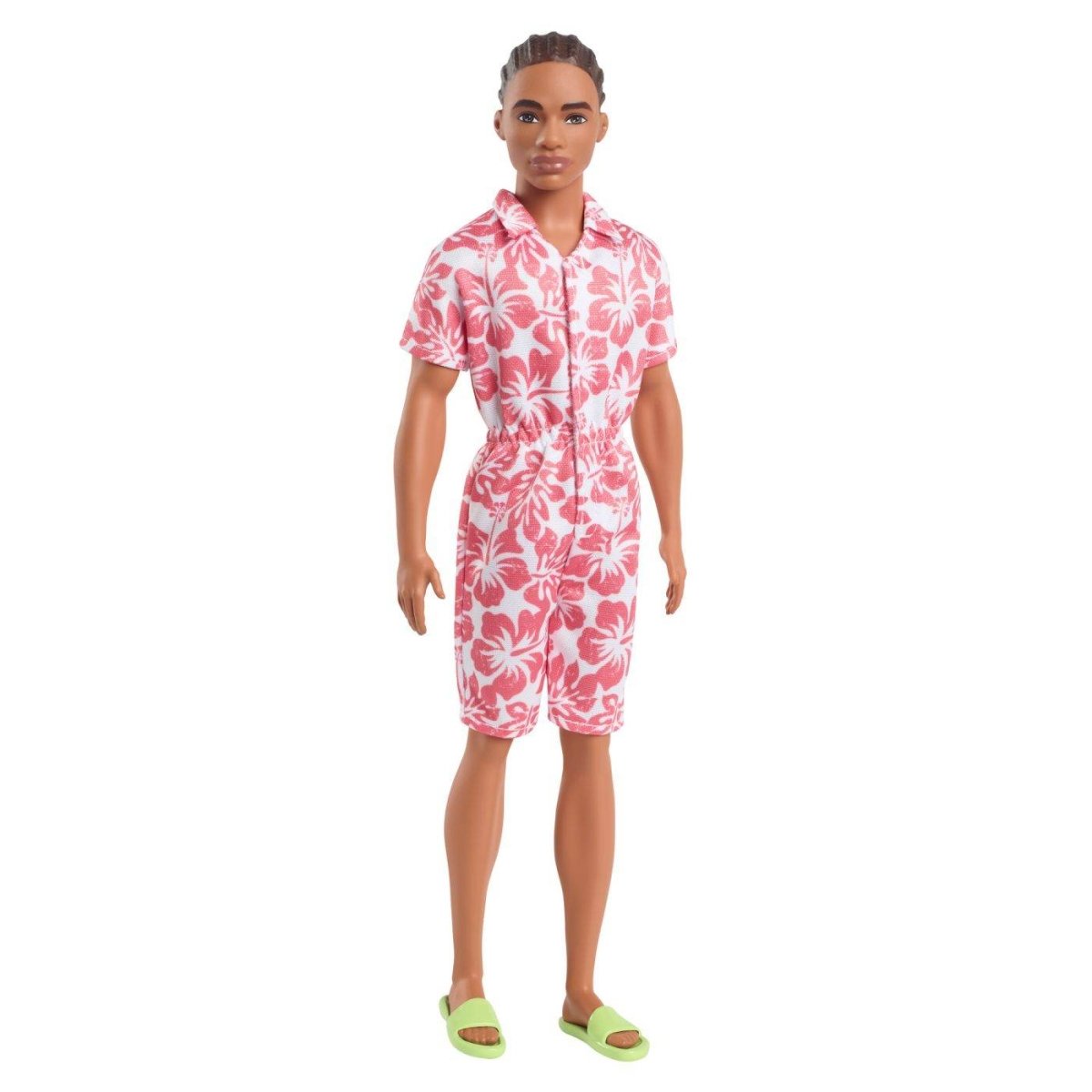 BARBIE PAPUSA BAIAT FASHIONISTAS IN SALOPETA STIL HAWAIAN SI SANDALE VERZI Atelieru' lui Mesterica | Jucarii, haine si incaltaminte pentru copii