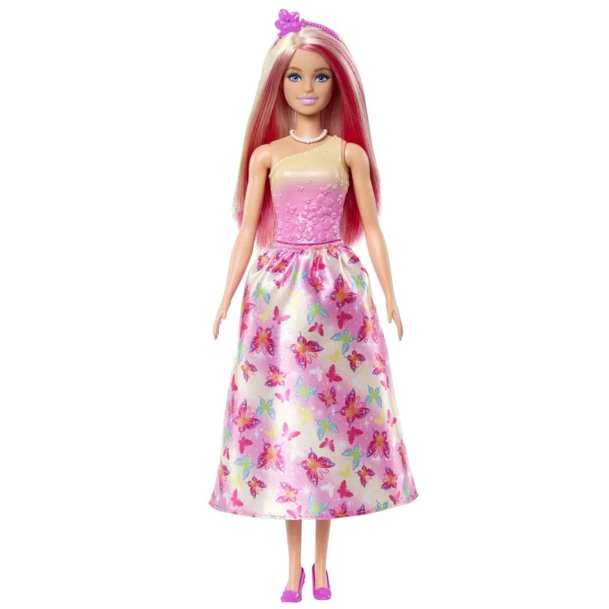BARBIE PAPUSA BARBIE CU PARUL BLOND SI ROZ - Atelieru' lui Mesterica