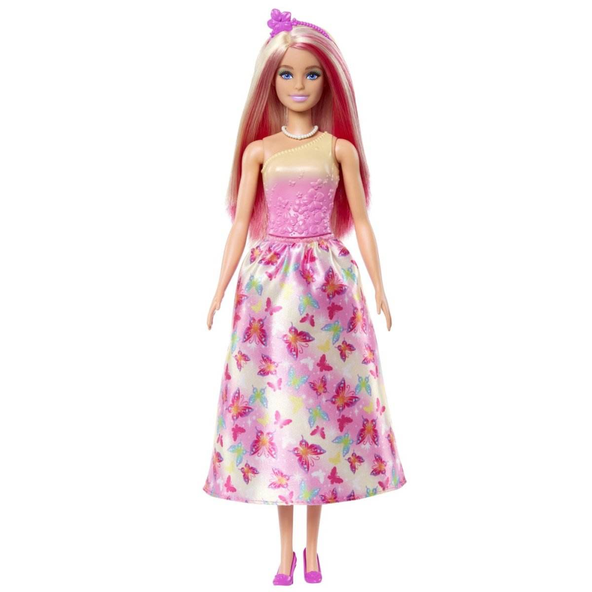 BARBIE PAPUSA BARBIE CU PARUL BLOND SI ROZ - Atelieru' lui Mesterica