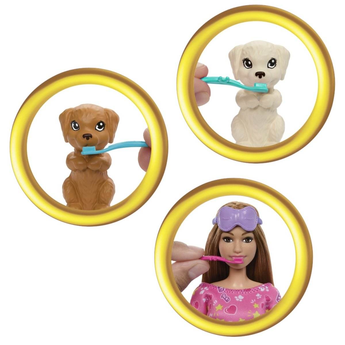 BARBIE PAPUSA BARBIE FAMILY SET PETRECERE CU 2 CATELUSI COLOR CHANGE - Atelieru' lui Mesterica