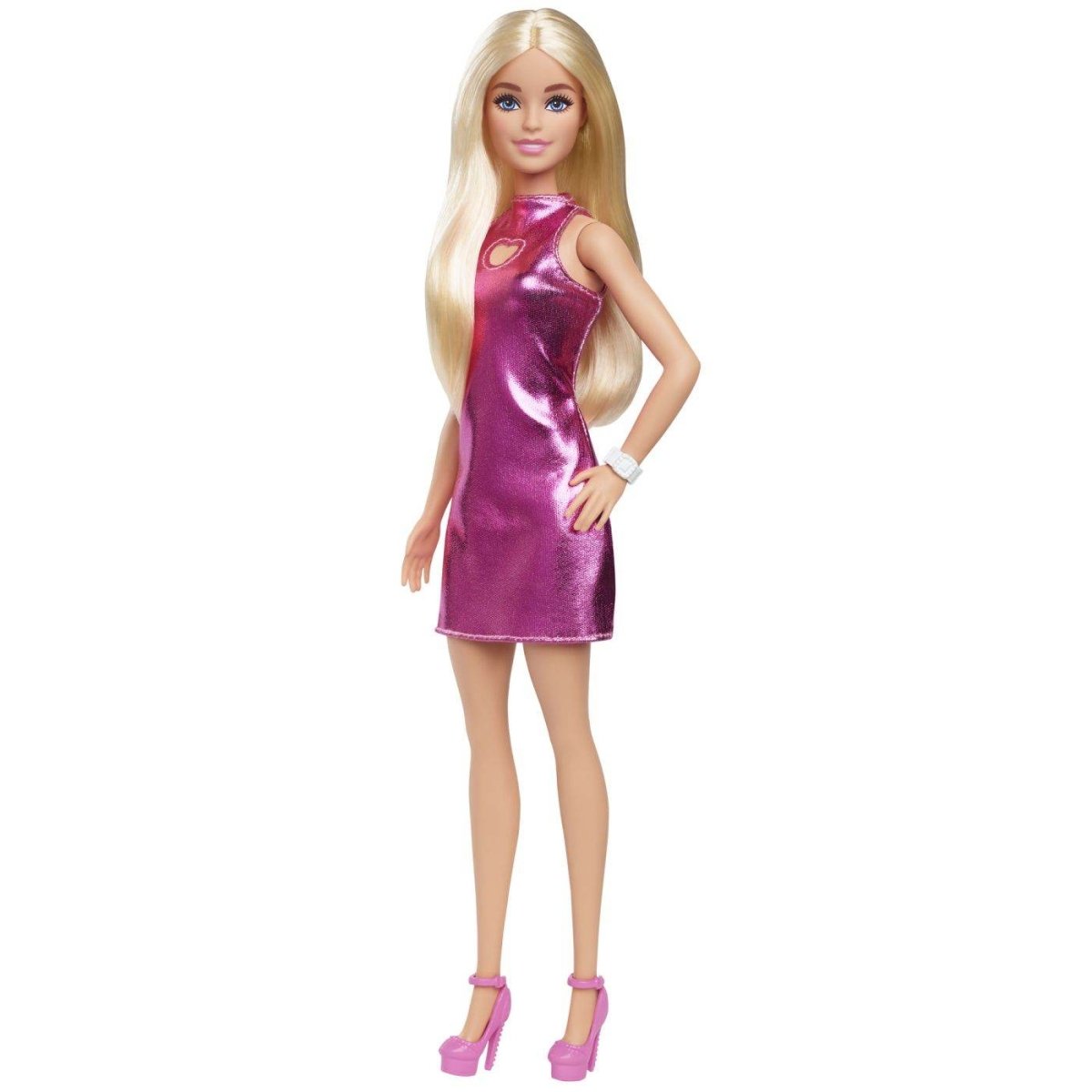 BARBIE PAPUSA BARBIE FASHIONISTAS BLONDA CU ROCHITA ROZ METALICA Atelieru' lui Mesterica | Jucarii, haine si incaltaminte pentru copii