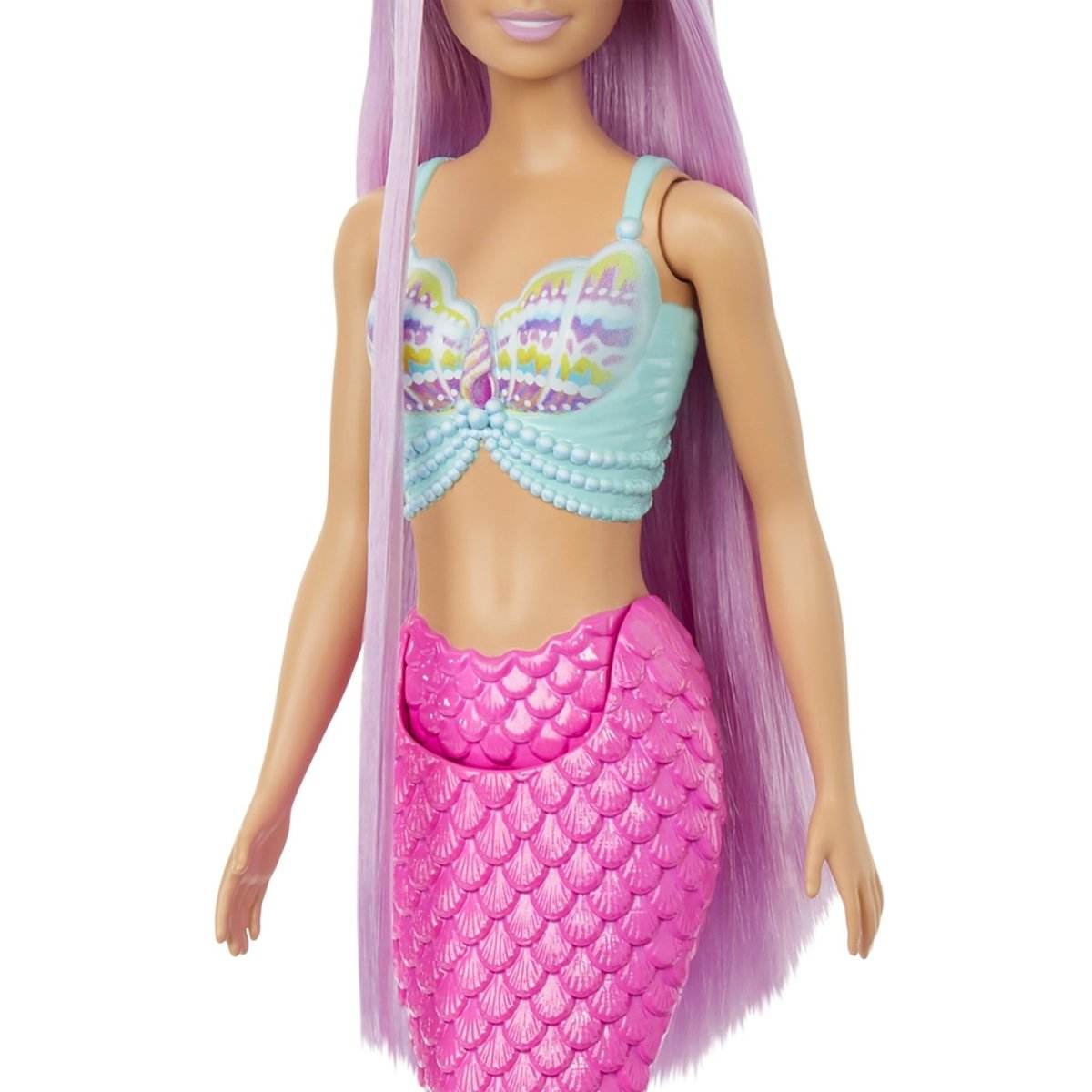 BARBIE PAPUSA SIRENA CU PAR MOV SI COADA ROZ - Atelieru' lui Mesterica