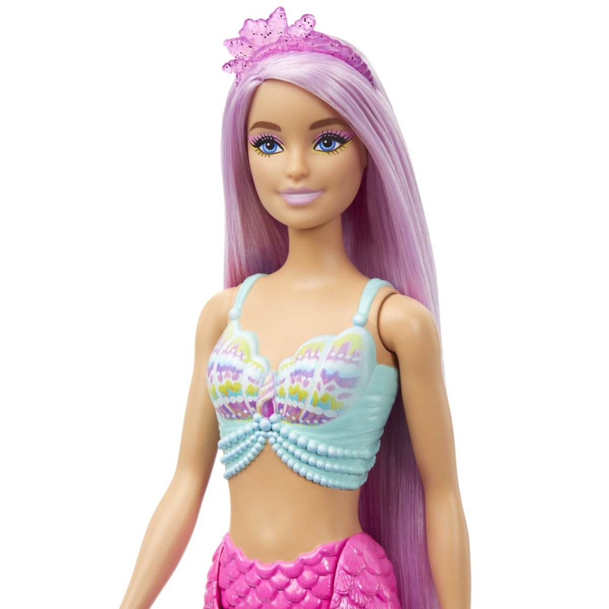 BARBIE PAPUSA SIRENA CU PAR MOV SI COADA ROZ - Atelieru' lui Mesterica