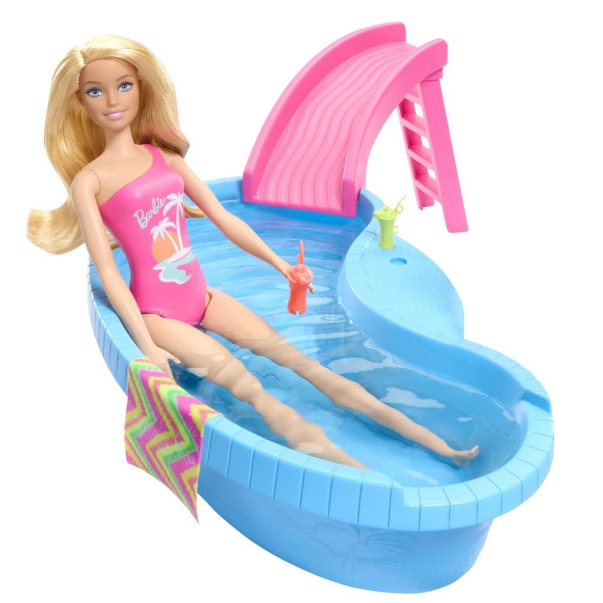 BARBIE SET PAPUSA BARBIE BLONDA SI PISCINA - Atelieru' lui Mesterica