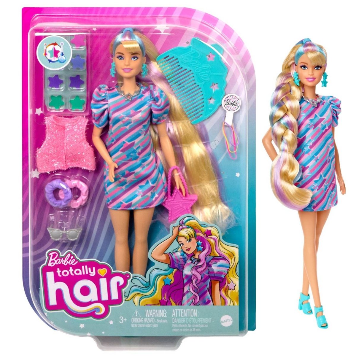 BARBIE TOTALLY HAIR PAPUSA BARBIE BLONDA Atelieru' lui Mesterica | Jucarii, haine si incaltaminte pentru copii