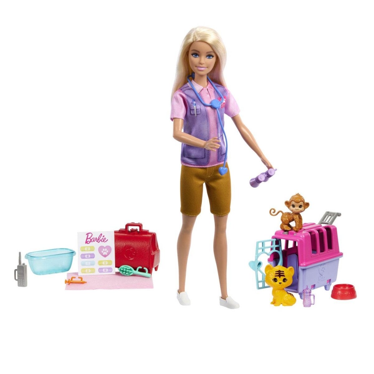 BARBIE YOU CAN BE SET PAPUSA CU DOUA ANIMALUTE DIN JUNGLA Atelieru' lui Mesterica | Jucarii, haine si incaltaminte pentru copii