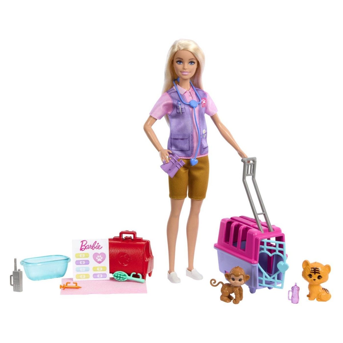 BARBIE YOU CAN BE SET PAPUSA CU DOUA ANIMALUTE DIN JUNGLA Atelieru' lui Mesterica | Jucarii, haine si incaltaminte pentru copii