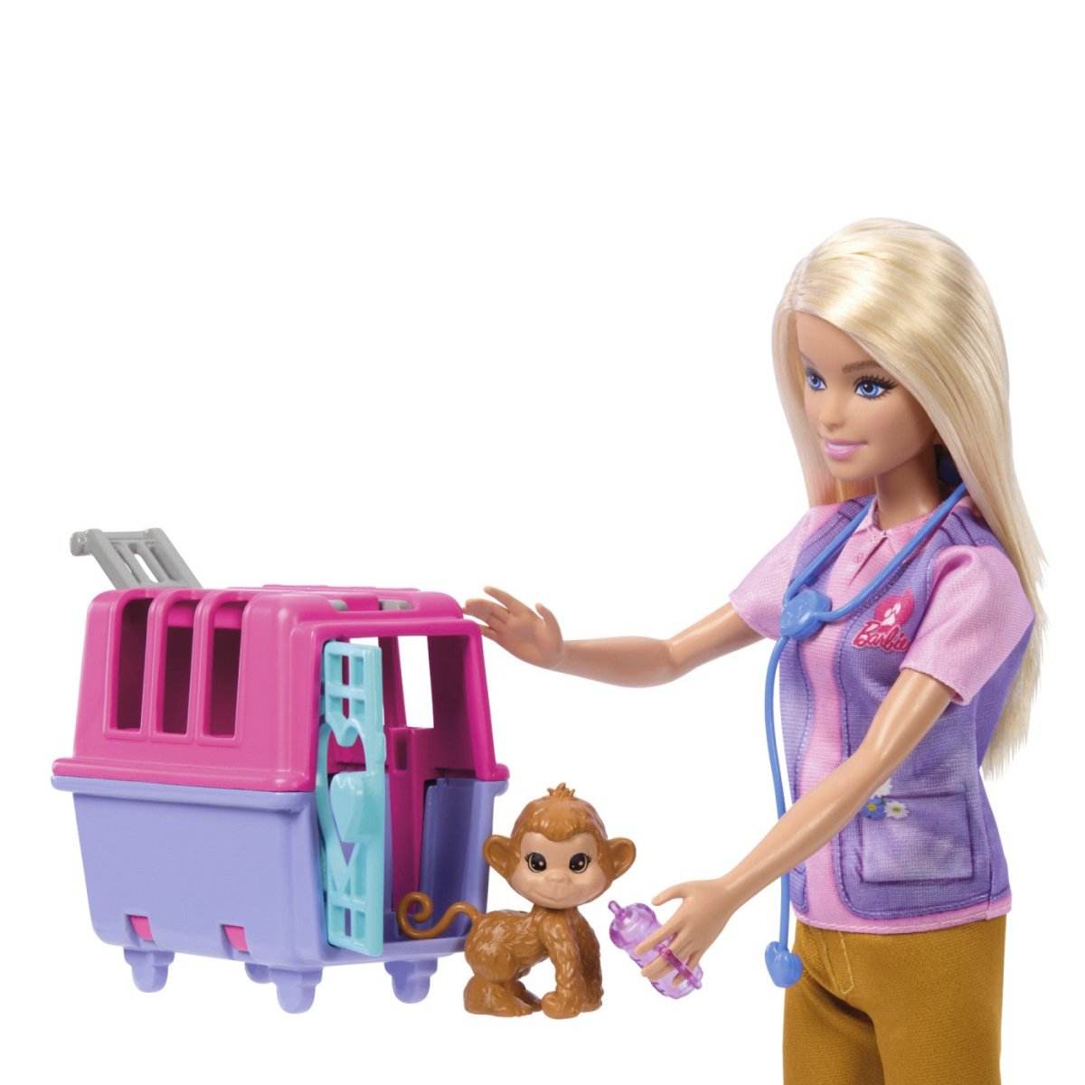 BARBIE YOU CAN BE SET PAPUSA CU DOUA ANIMALUTE DIN JUNGLA - Atelieru' lui Mesterica