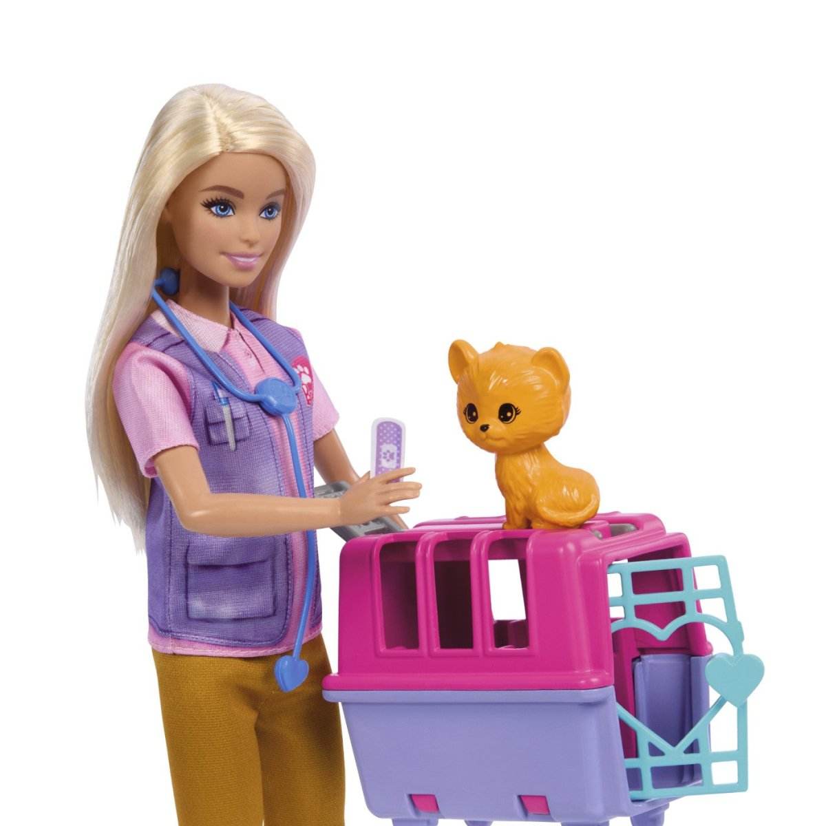BARBIE YOU CAN BE SET PAPUSA CU DOUA ANIMALUTE DIN JUNGLA - Atelieru' lui Mesterica