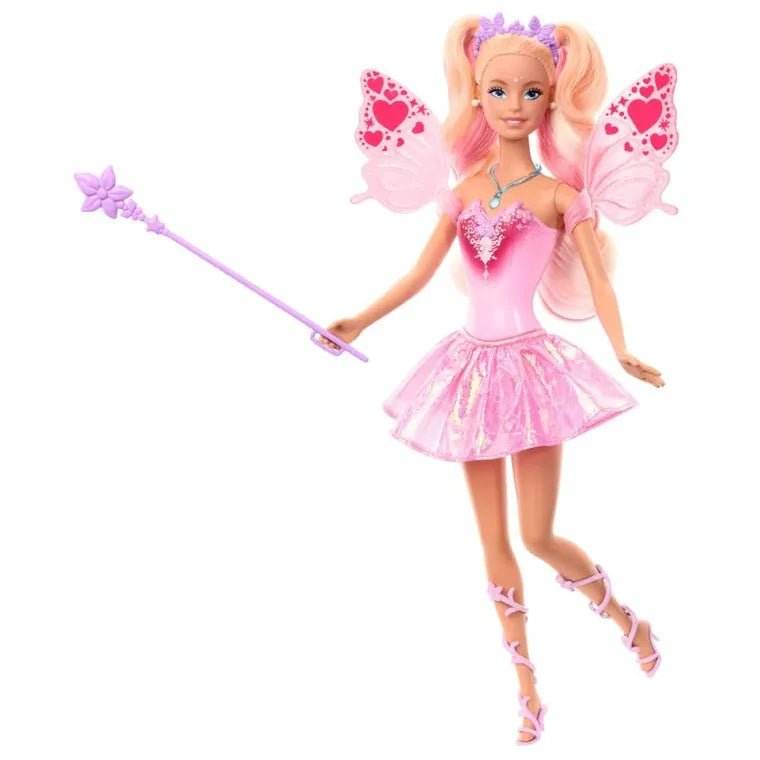 Barbie Zana Magica 3 in 1 - Papusa cu Aripi, Coroana si Bagheta Fermecata - Atelieru' lui Mesterica