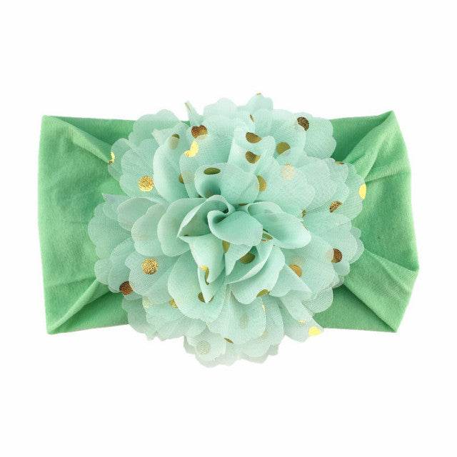 Bentita lata cu floare din tulle si buline aurii - Atelieru' lui Mesterica