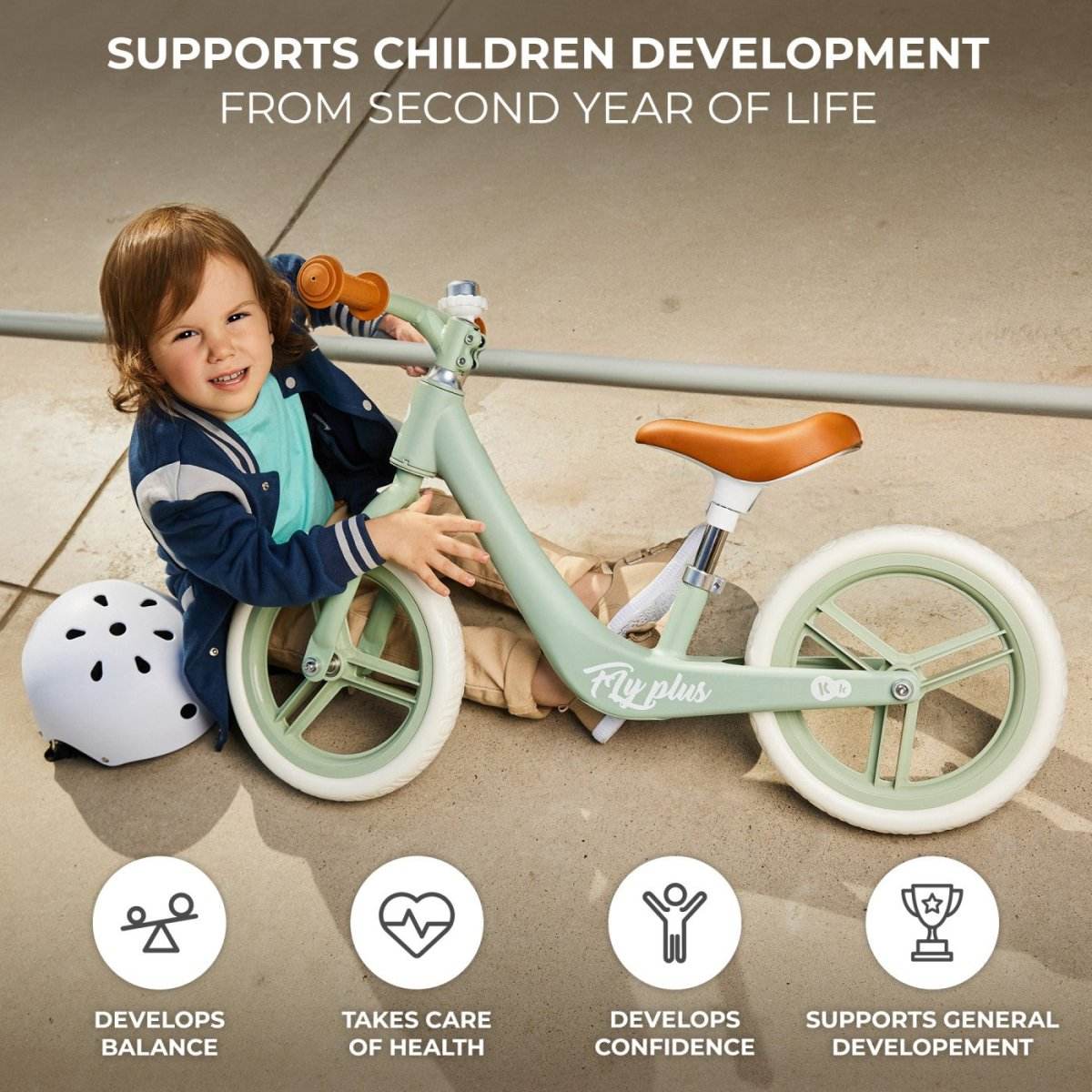 BICICLETA DE ECHILIBRU KINDERKRAFT FLY PLUS, BABY BLUE Atelieru' lui Mesterica | Jucarii, haine si incaltaminte pentru copii