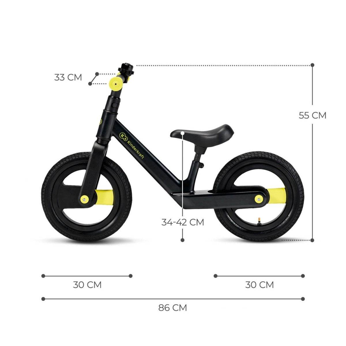 BICICLETA DE ECHILIBRU KINDERKRAFT GOSWIFT, BLACK - Atelieru' lui Mesterica