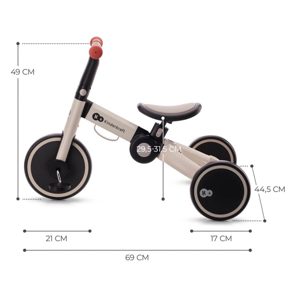 BICICLETA DE ECHILIBRU / TRICICLETA KINDERKRAFT 4TRIKE, SILVER GREY Atelieru' lui Mesterica | Jucarii, haine si incaltaminte pentru copii