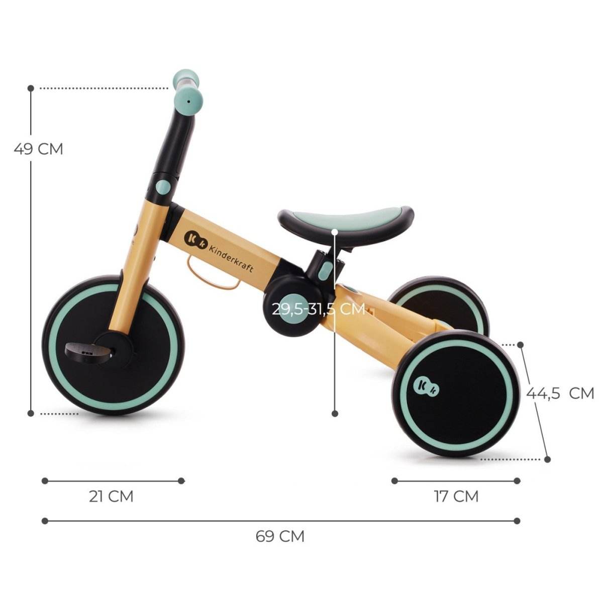 BICICLETA DE ECHILIBRU / TRICICLETA KINDERKRAFT 4TRIKE, SUNFLOWER BLUE - Atelieru' lui Mesterica