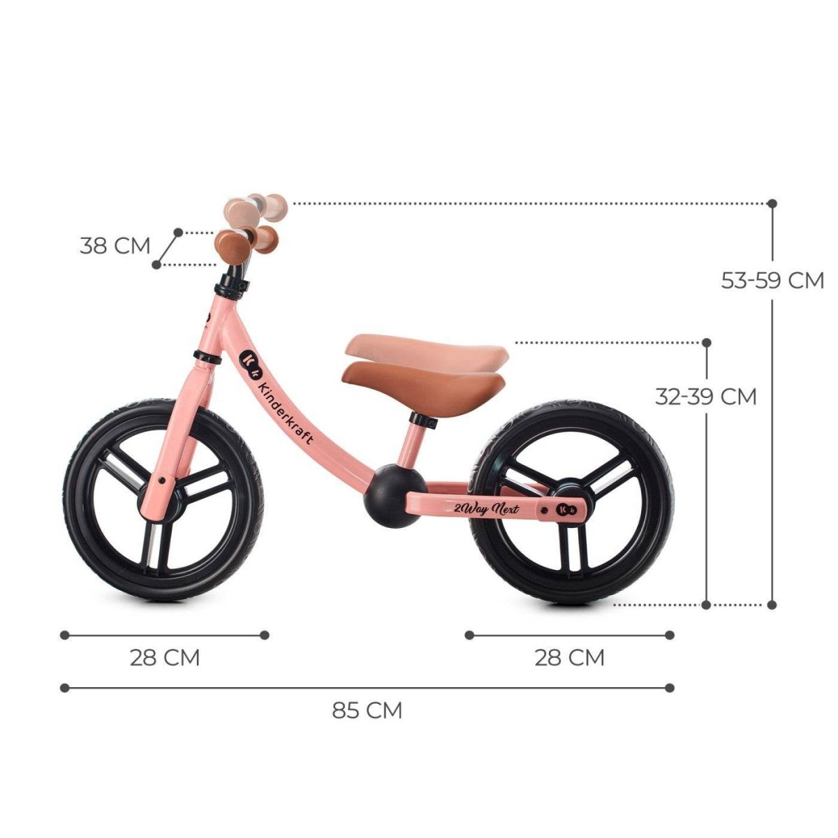 BICICLETA FARA PEDALE, KINDERKRAFT - 2WAY NEXT, PORTOCALIU, 12INCH, ROSE PINK Atelieru' lui Mesterica | Jucarii, haine si incaltaminte pentru copii