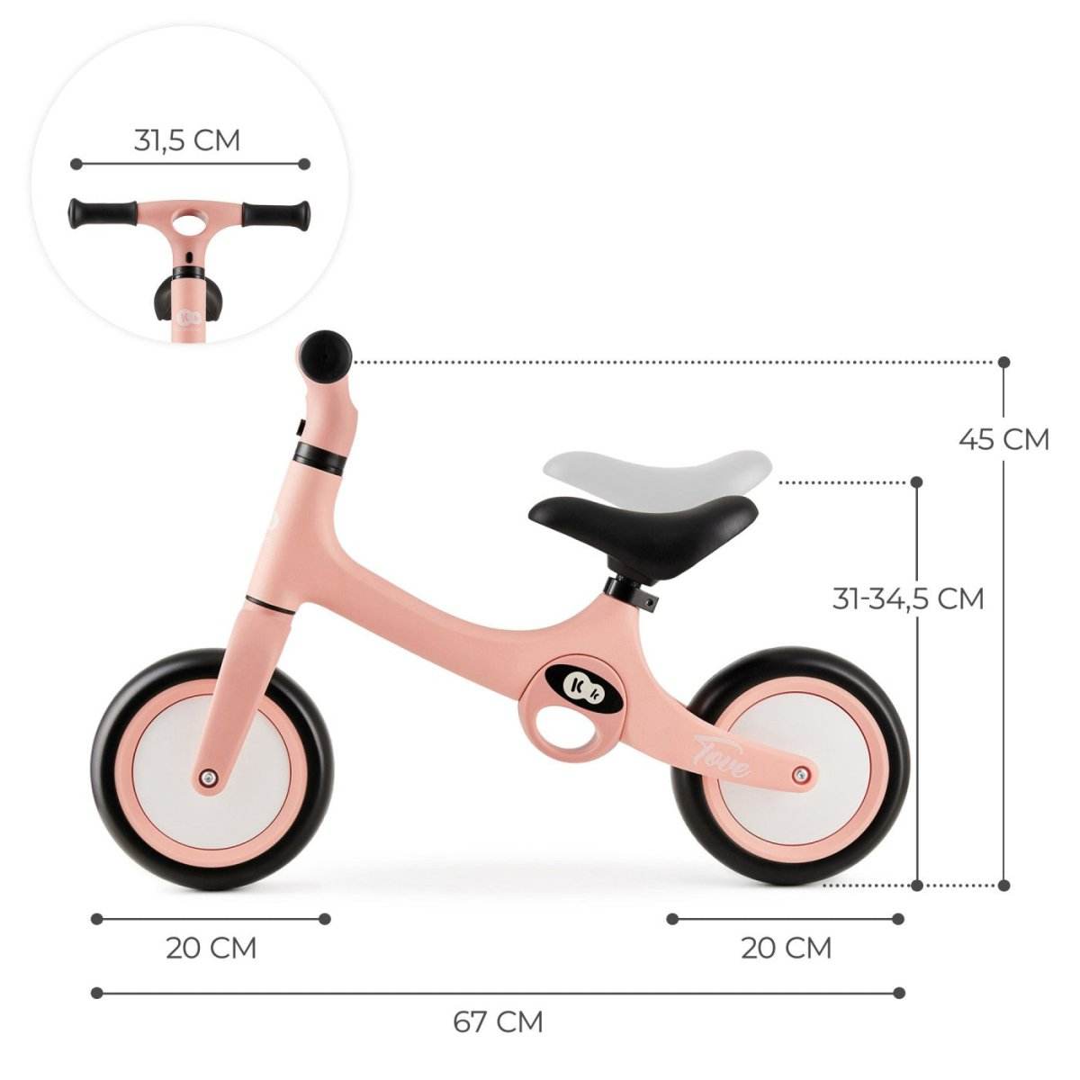BICICLETA FARA PEDALE KINDERKRAFT TOVE, ROZ Atelieru' lui Mesterica | Jucarii, haine si incaltaminte pentru copii