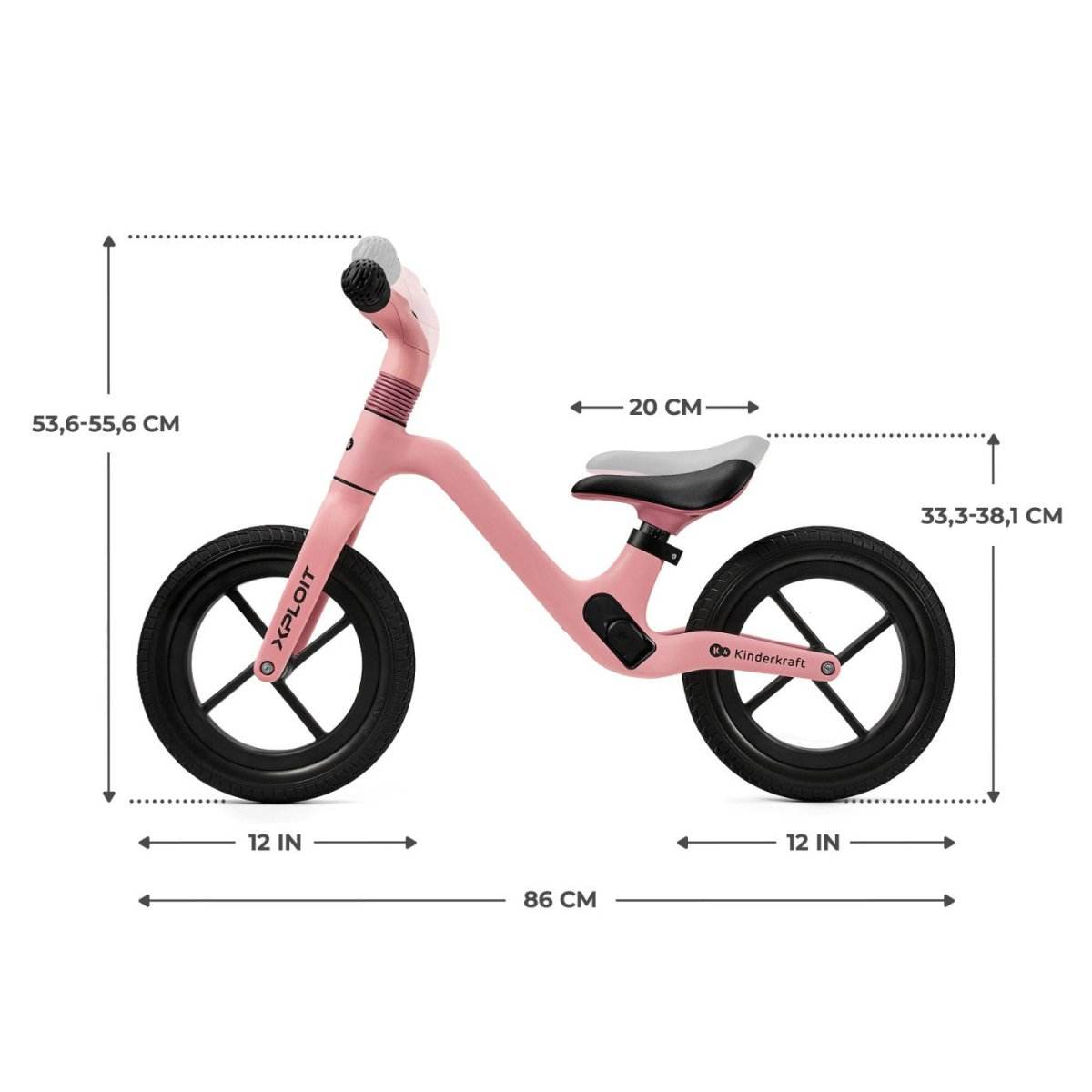 BICICLETA FARA PEDALE KINDERKRAFT XPLOIT, BUBBLEGUM PINK Atelieru' lui Mesterica | Jucarii, haine si incaltaminte pentru copii