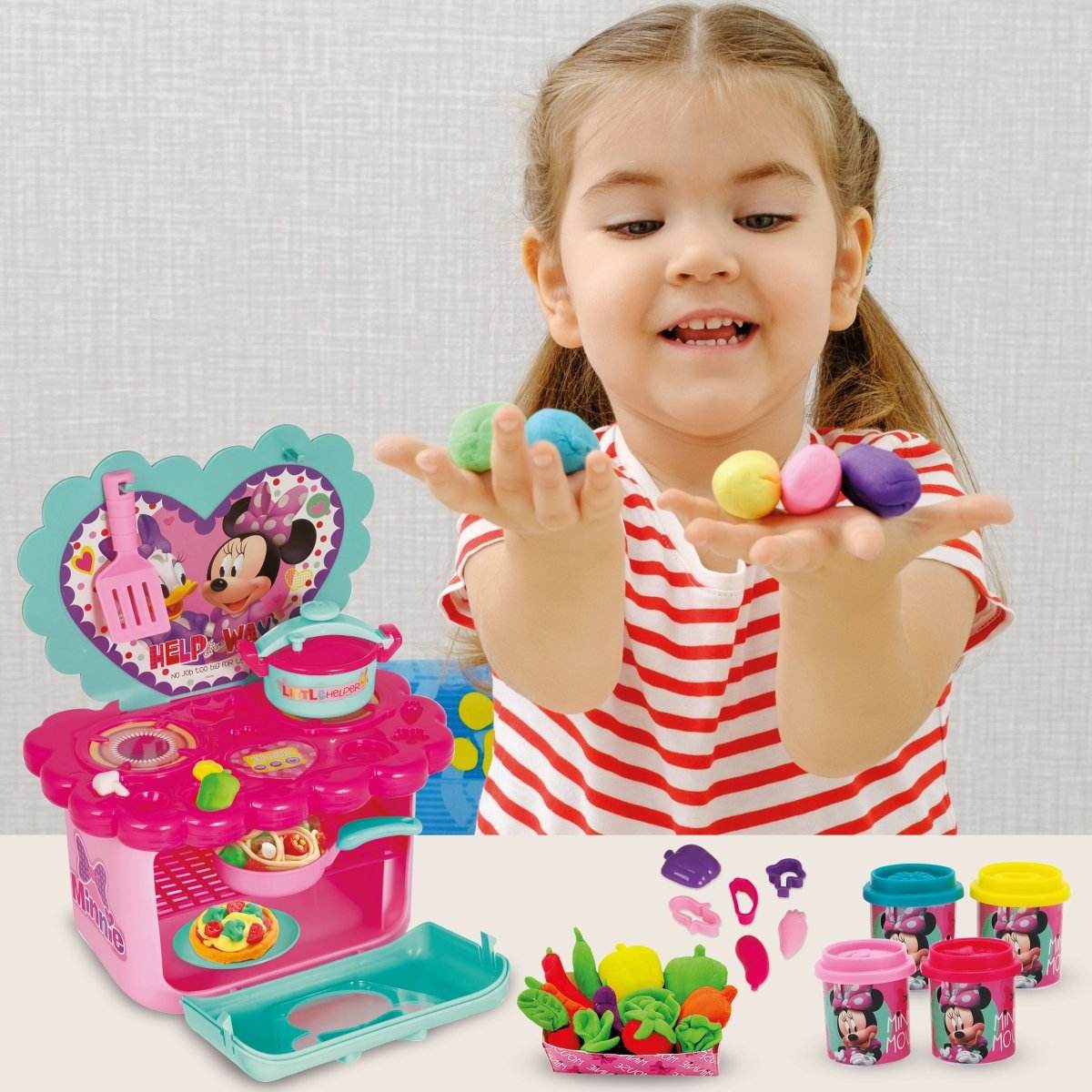 BUCATARIA DE PLASTILINA MINNIE CU ACCESORII - Atelieru' lui Mesterica