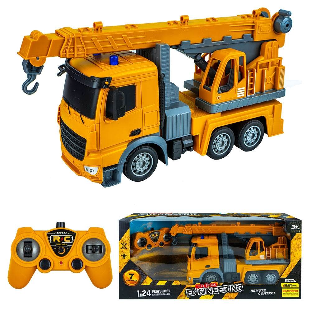 Camion - macara, cu RC Atelieru' lui Mesterica | Jucarii, haine si incaltaminte pentru copii