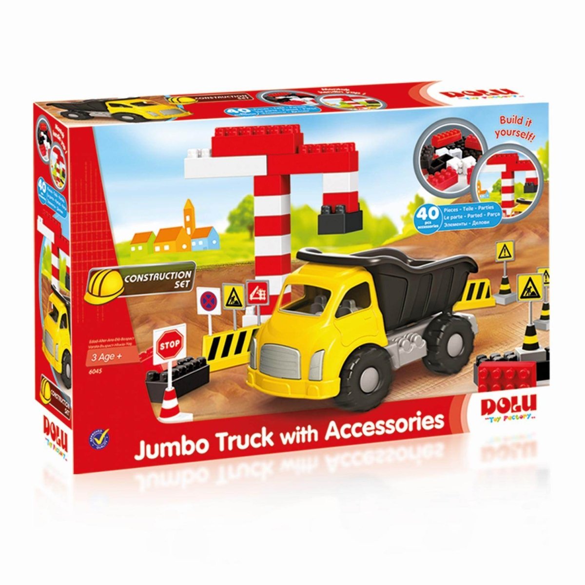 Camion si cuburi de construit - 40 piese Atelieru' lui Mesterica | Jucarii, haine si incaltaminte pentru copii