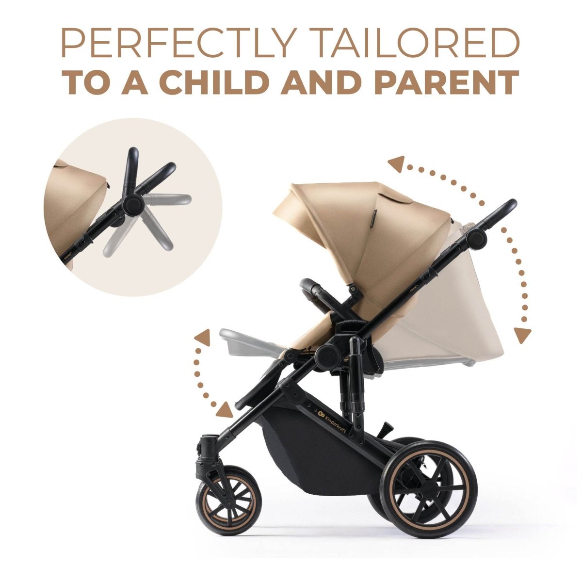 CARUCIOR 2 IN 1 KINDERKRAFT PRIME 2, SANDROSE BEIGE Atelieru' lui Mesterica | Jucarii, haine si incaltaminte pentru copii