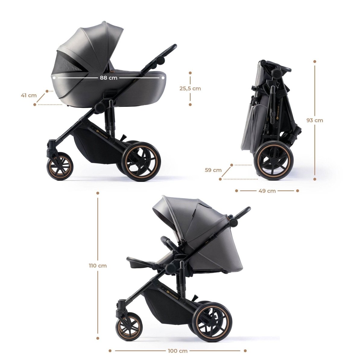 CARUCIOR 2 IN 1 KINDERKRAFT PRIME 2, SHADOW GREY Atelieru' lui Mesterica | Jucarii, haine si incaltaminte pentru copii