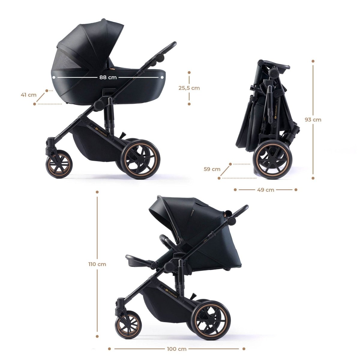 CARUCIOR 2 IN 1 KINDERKRAFT PRIME 2, VENEZIAN BLACK Atelieru' lui Mesterica | Jucarii, haine si incaltaminte pentru copii
