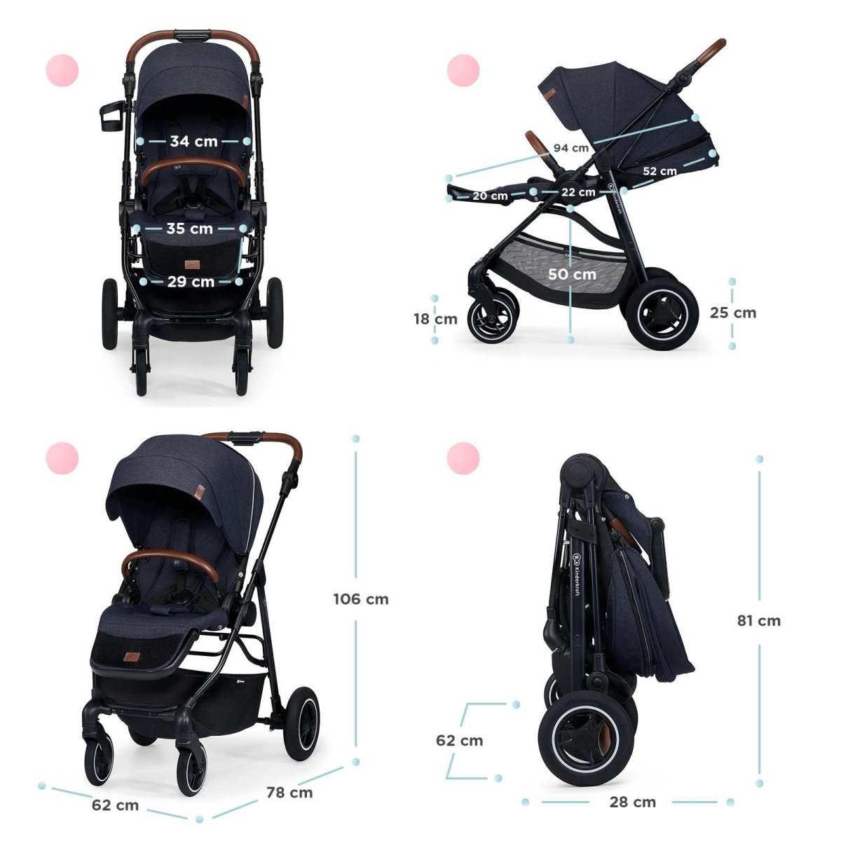 CARUCIOR KINDERKRAFT ALL ROAD, IMPERIAL BLUE Atelieru' lui Mesterica | Jucarii, haine si incaltaminte pentru copii