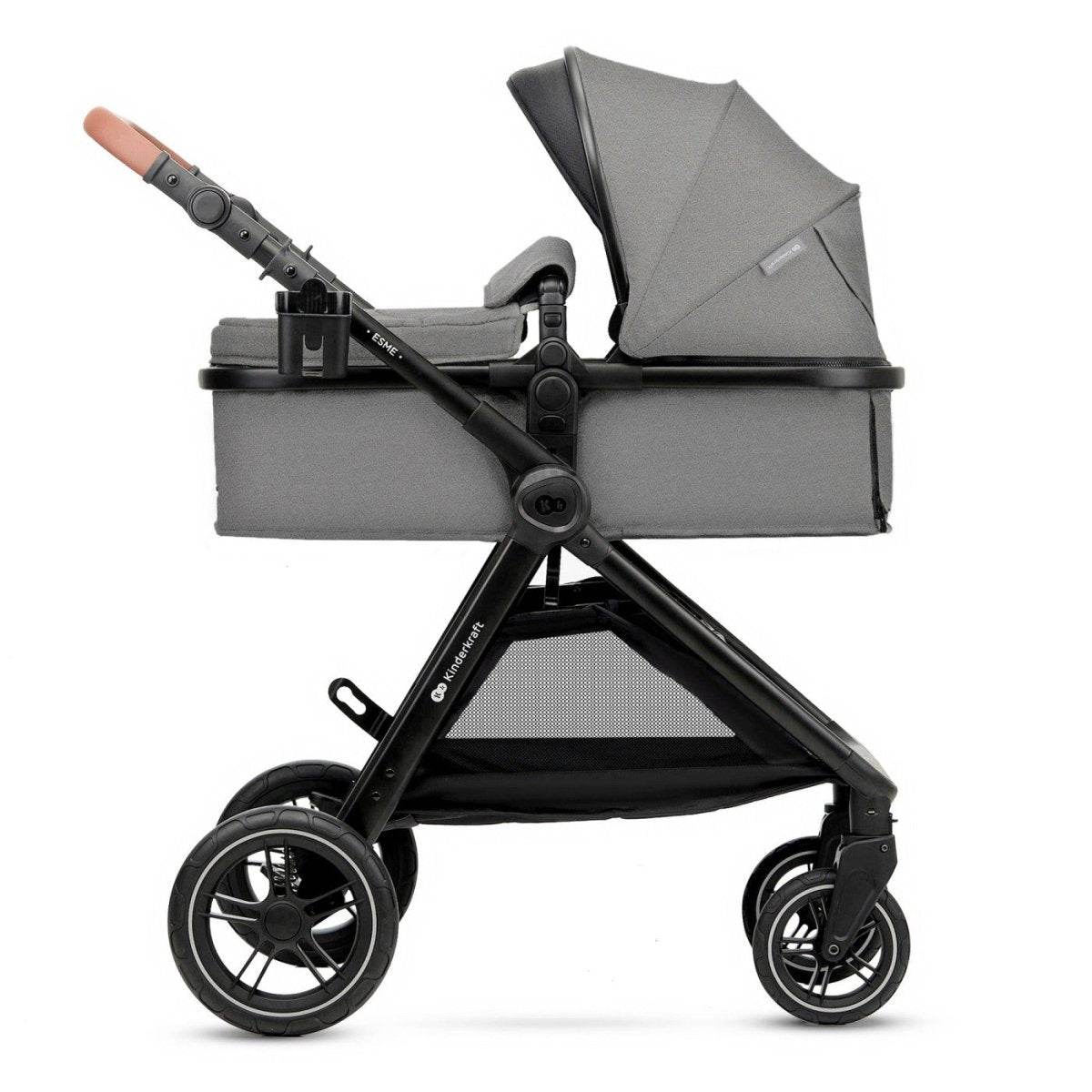 CARUCIOR KINDERKRAFT ESME, 3 IN 1, MOONLIGHT GREY Atelieru' lui Mesterica | Jucarii, haine si incaltaminte pentru copii