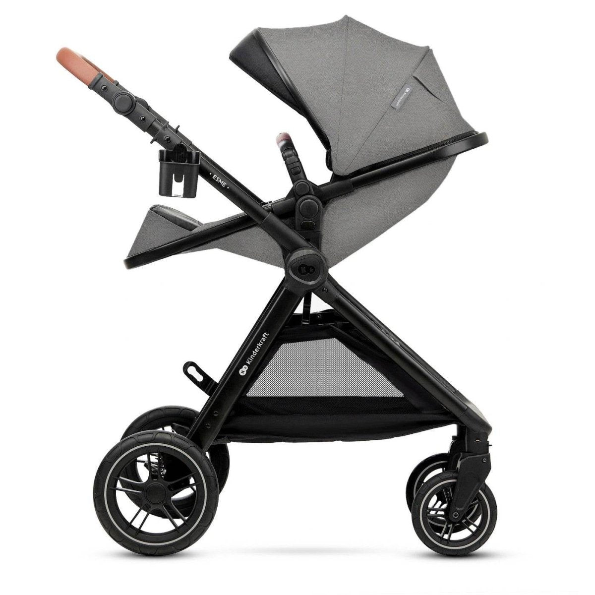 CARUCIOR KINDERKRAFT ESME, 3 IN 1, MOONLIGHT GREY Atelieru' lui Mesterica | Jucarii, haine si incaltaminte pentru copii