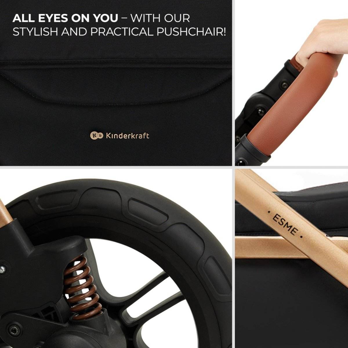 CARUCIOR KINDERKRAFT ESME, 3 IN 1, PURE BLACK Atelieru' lui Mesterica | Jucarii, haine si incaltaminte pentru copii
