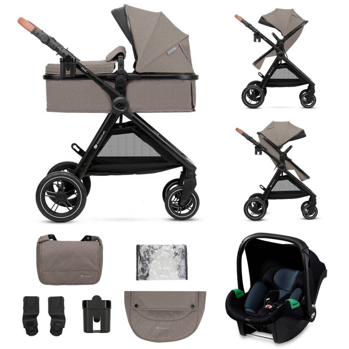 CARUCIOR KINDERKRAFT ESME, 3 IN 1, SAND BEIGE - Atelieru' lui Mesterica