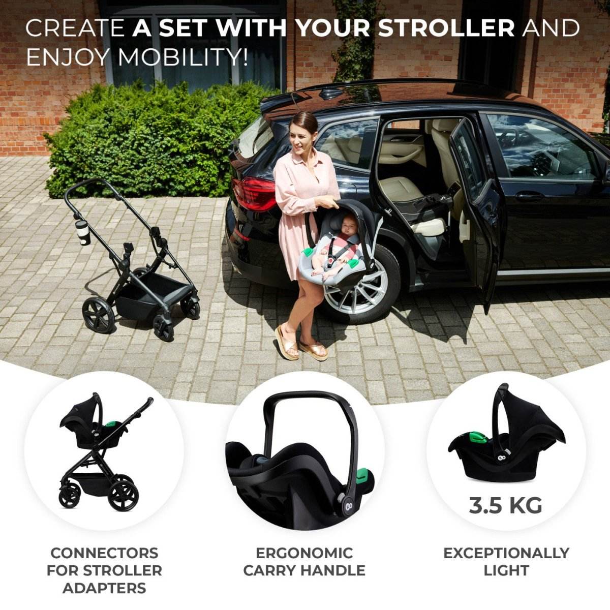 CARUCIOR KINDERKRAFT NEWLY, 4 IN 1, CLASSIC BLACK Atelieru' lui Mesterica | Jucarii, haine si incaltaminte pentru copii