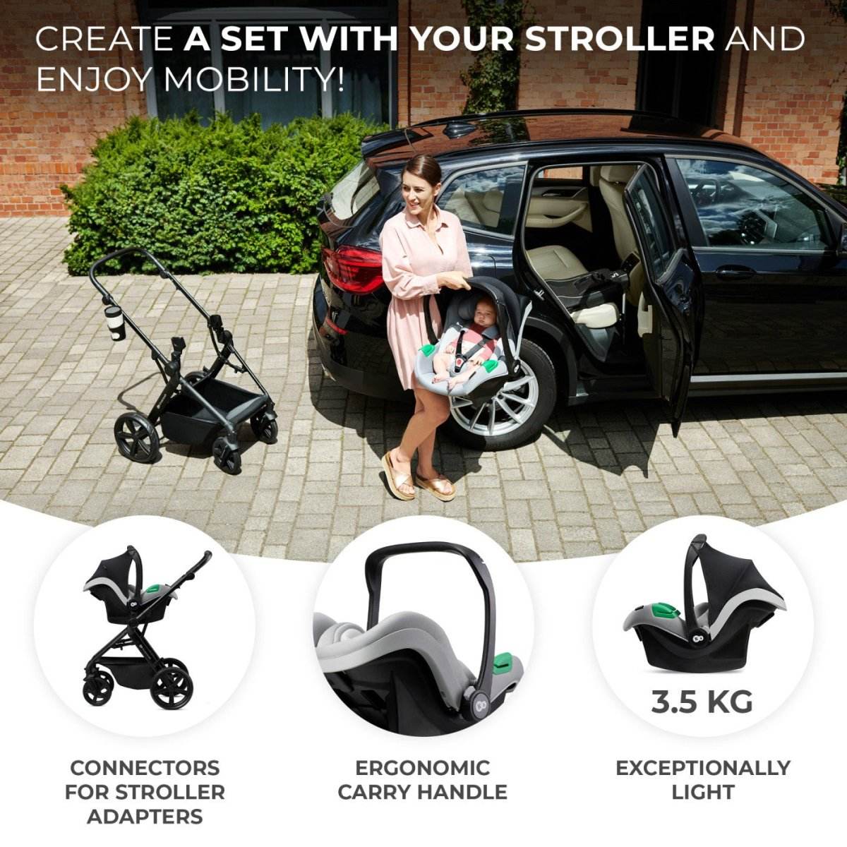 CARUCIOR KINDERKRAFT NEWLY, 4 IN 1, MOONLIGHT GREY Atelieru' lui Mesterica | Jucarii, haine si incaltaminte pentru copii