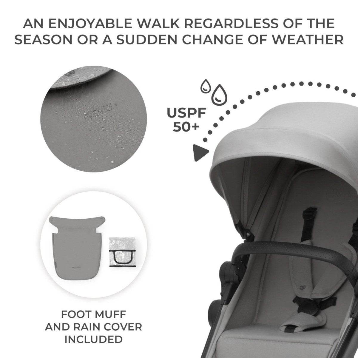 CARUCIOR KINDERKRAFT NEWLY, 4 IN 1, MOONLIGHT GREY Atelieru' lui Mesterica | Jucarii, haine si incaltaminte pentru copii