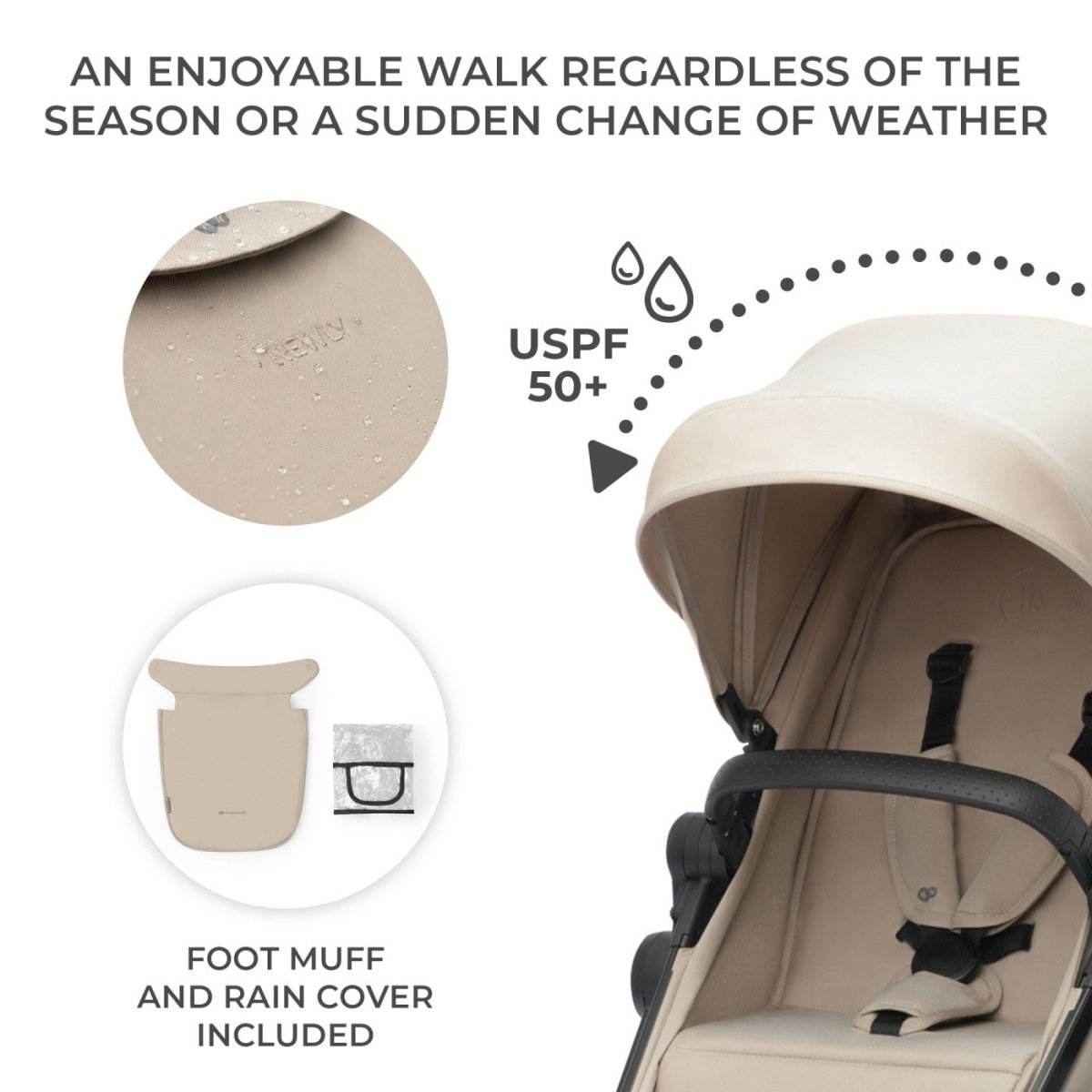 CARUCIOR KINDERKRAFT NEWLY, 4 IN 1, SAND BEIGE Atelieru' lui Mesterica | Jucarii, haine si incaltaminte pentru copii