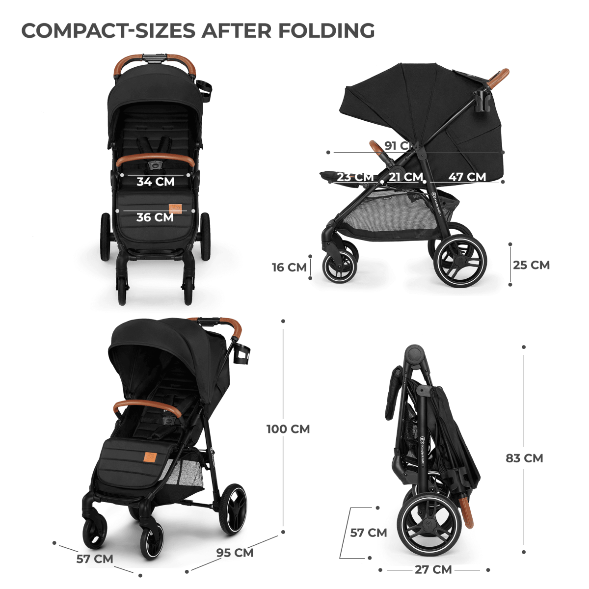 CARUCIOR SPORT KINDERKRAFT GRANDE PLUS, BLACK Atelieru' lui Mesterica | Jucarii, haine si incaltaminte pentru copii
