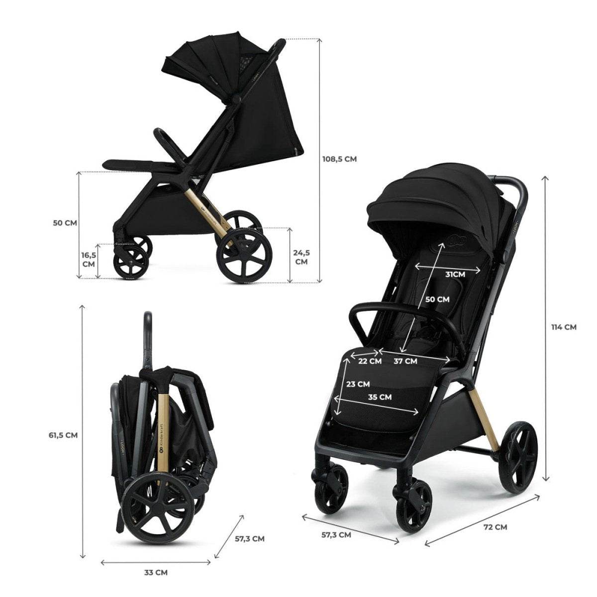 CARUCIOR SPORT KINDERKRAFT LOOM, 0-22 KG, INK BLACK - Atelieru' lui Mesterica
