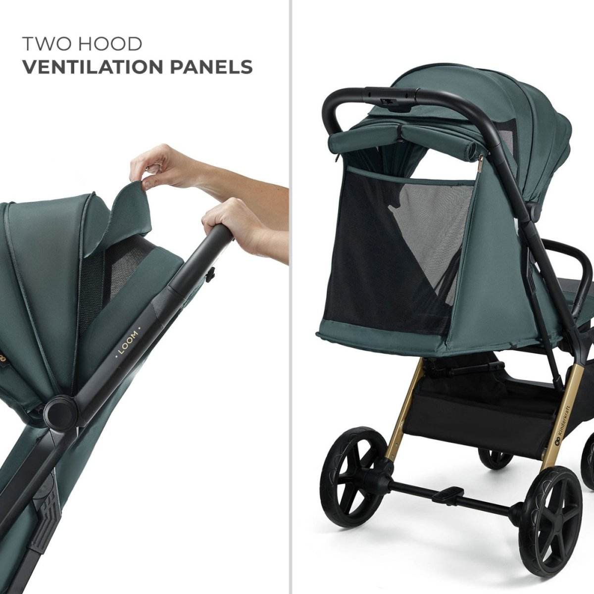 CARUCIOR SPORT KINDERKRAFT LOOM, 0-22 KG, JADE GREEN - Atelieru' lui Mesterica