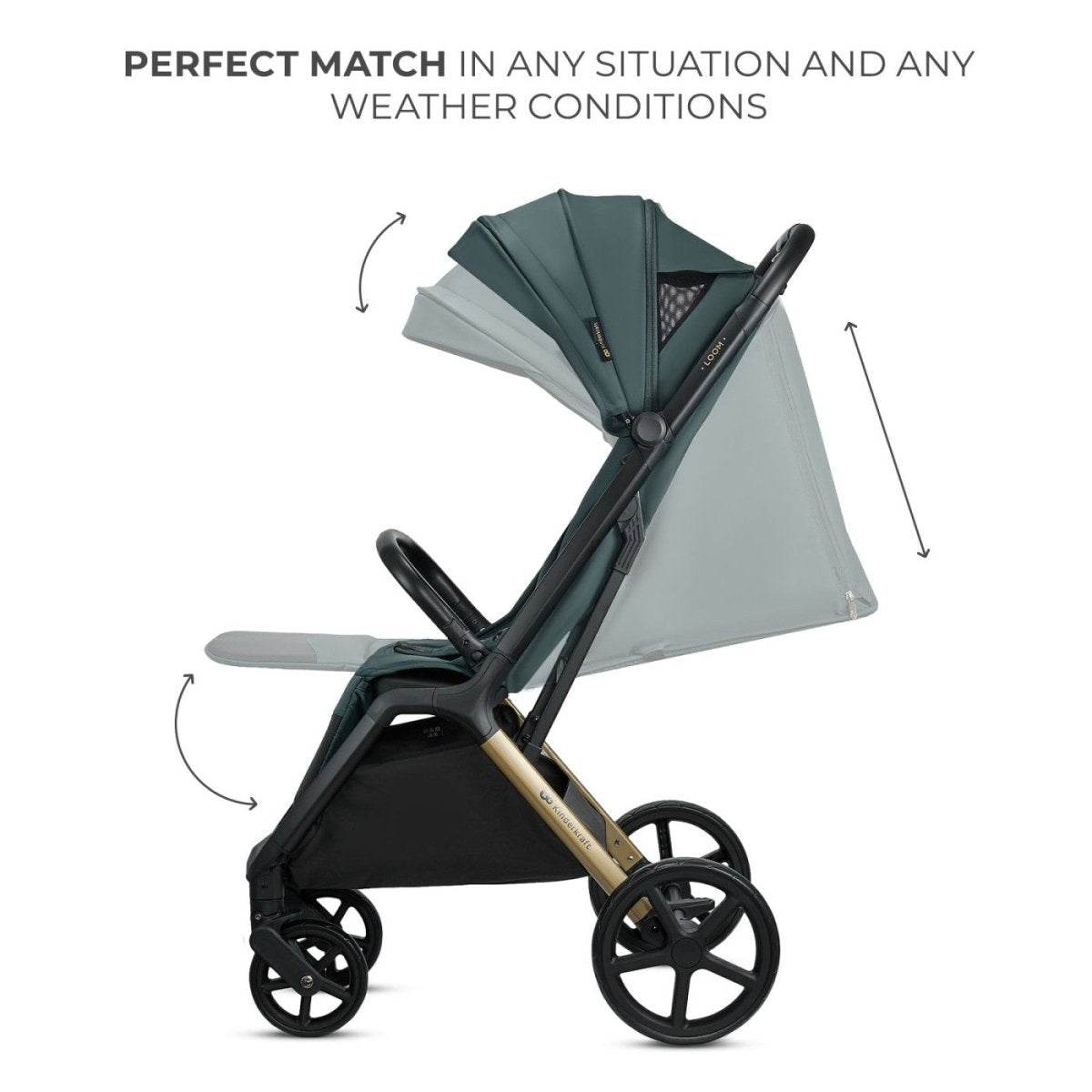 CARUCIOR SPORT KINDERKRAFT LOOM, 0-22 KG, JADE GREEN - Atelieru' lui Mesterica
