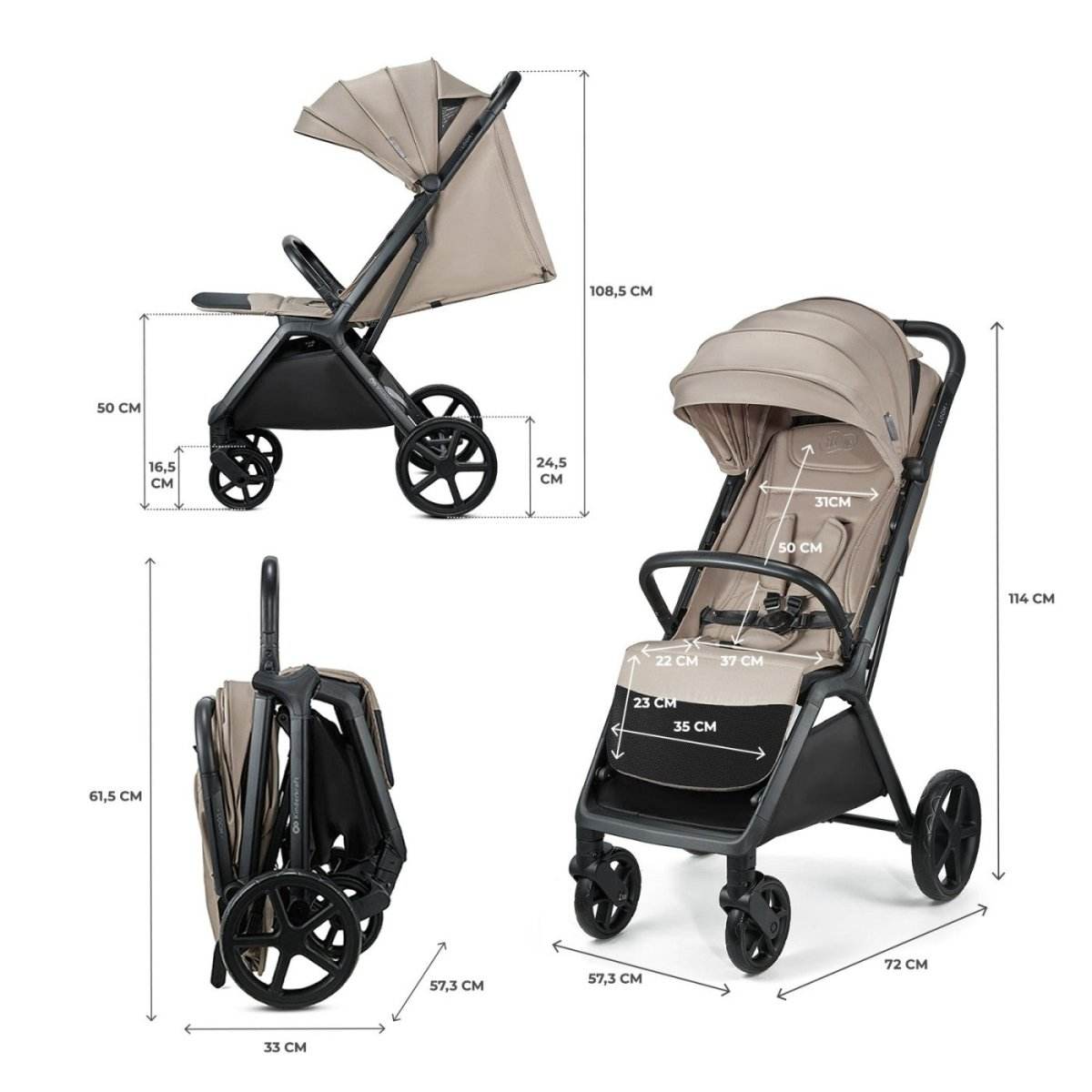 CARUCIOR SPORT KINDERKRAFT LOOM, 0-22 KG, LINEN BEIGE - Atelieru' lui Mesterica