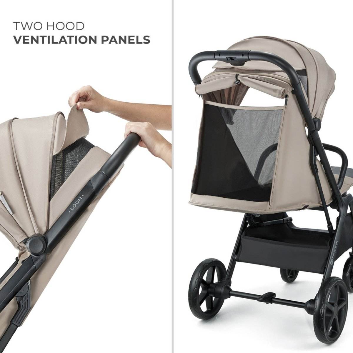 CARUCIOR SPORT KINDERKRAFT LOOM, 0-22 KG, LINEN BEIGE - Atelieru' lui Mesterica