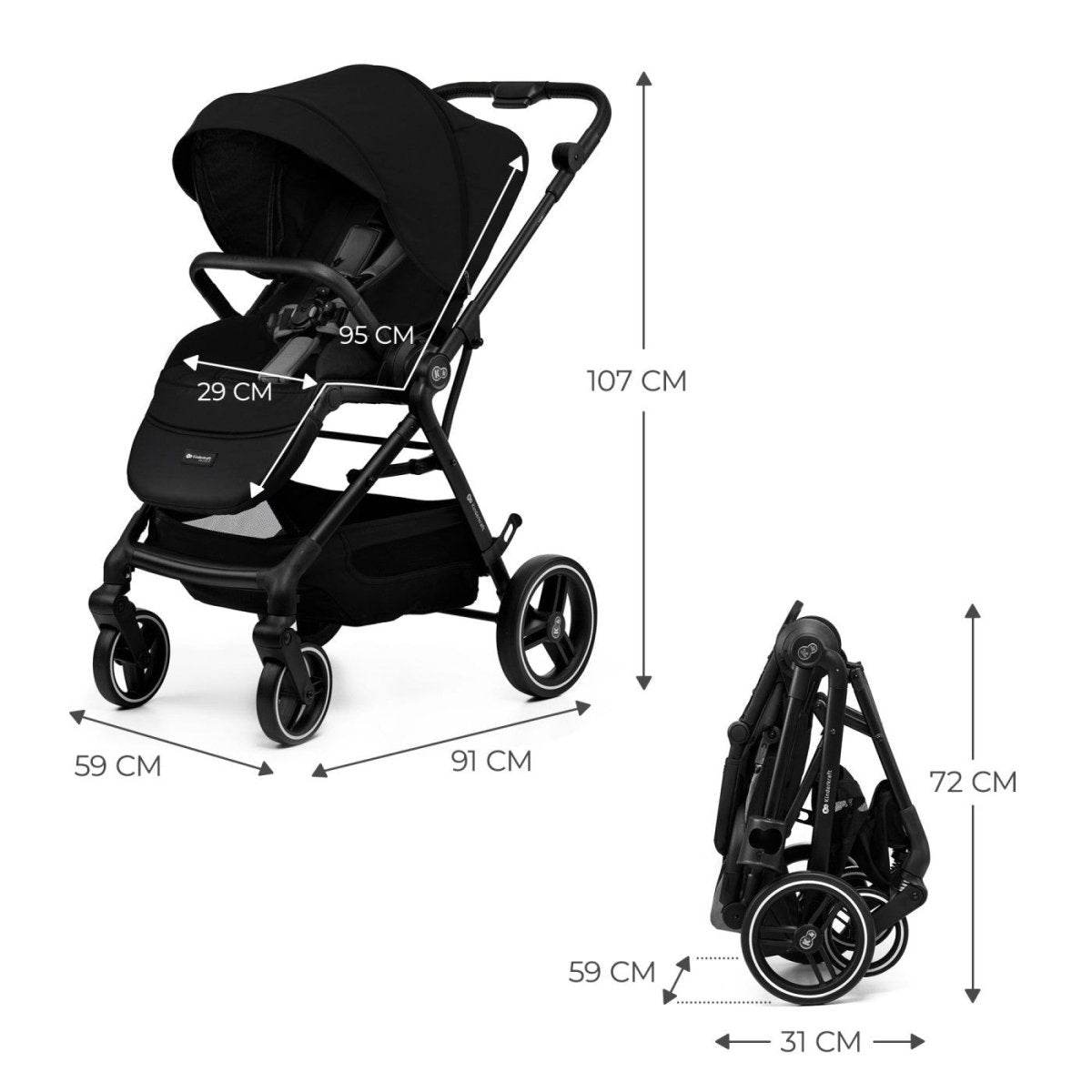 CARUCIOR SPORT KINDERKRAFT YOXI, BLACK - Atelieru' lui Mesterica